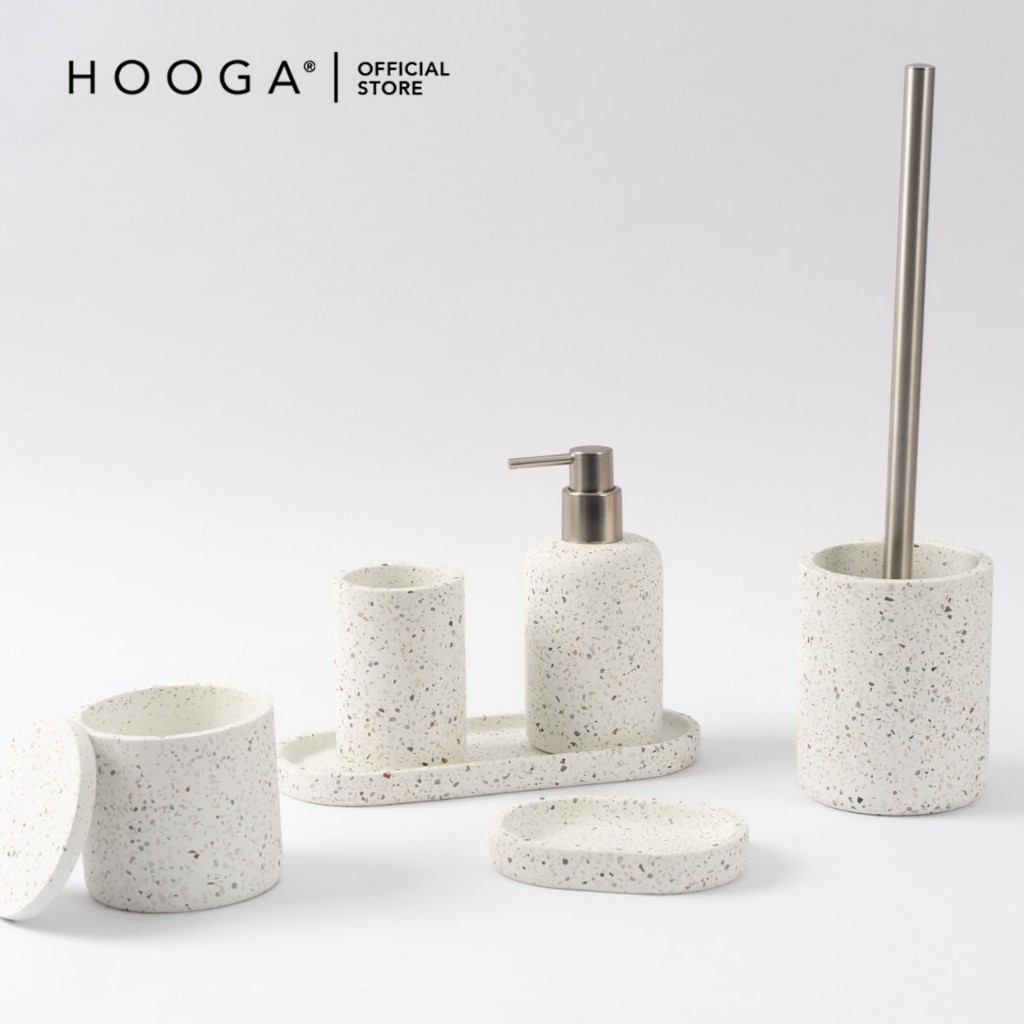 Hooga KAYDEN อุปกรณ์อาบน้ําเครื่องจ่ายสบู่ Tumbler จานสบู่ถาดผ้าฝ้าย Bud คอนเทนเนอร์ผู้ถือแปรงห้องน้