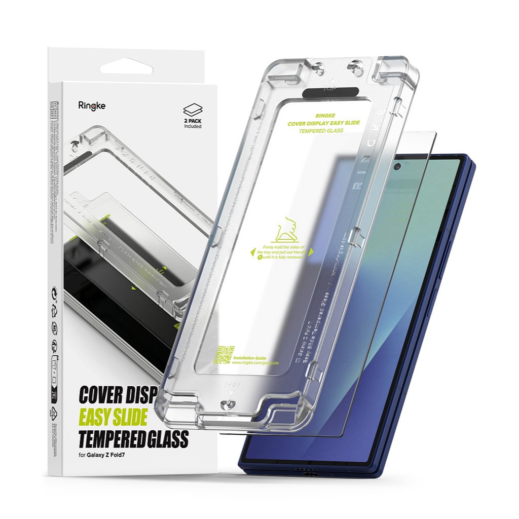 Ringke Cover Display Easy Slide Glass ายสําหรับ Galaxy Z Fold 7 กระจกนิรภัยป้องกันหน้าจอสําหรับหน้าจอภายนอก