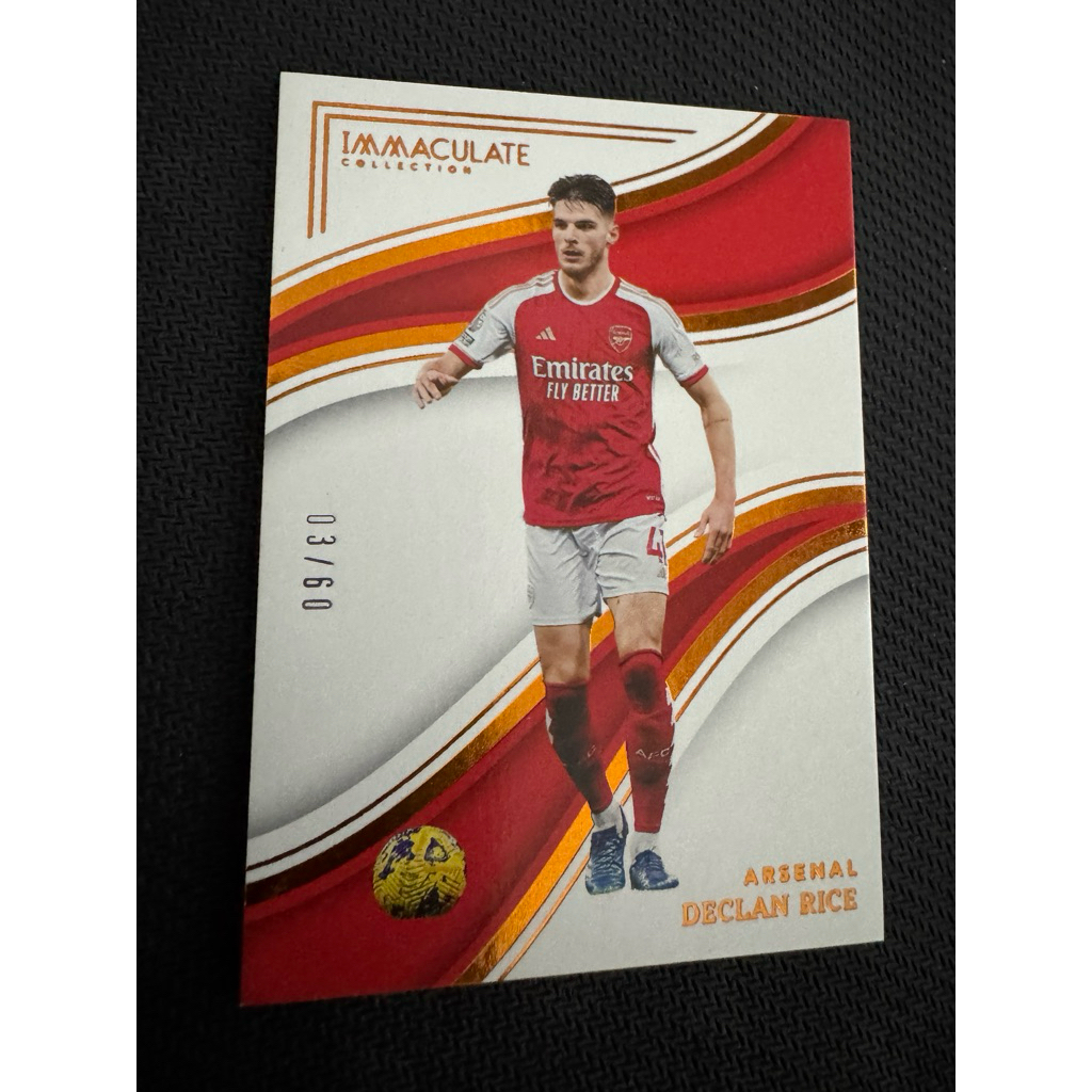 2023 Panini Soccer Card Immaculate Collection Declan Rice Arsenal 114 /60