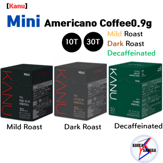 [Kanu] Mini Americano กาแฟสําเร็จรูป 0.9g – Mild / Dark / Decaf (10T / 30T)