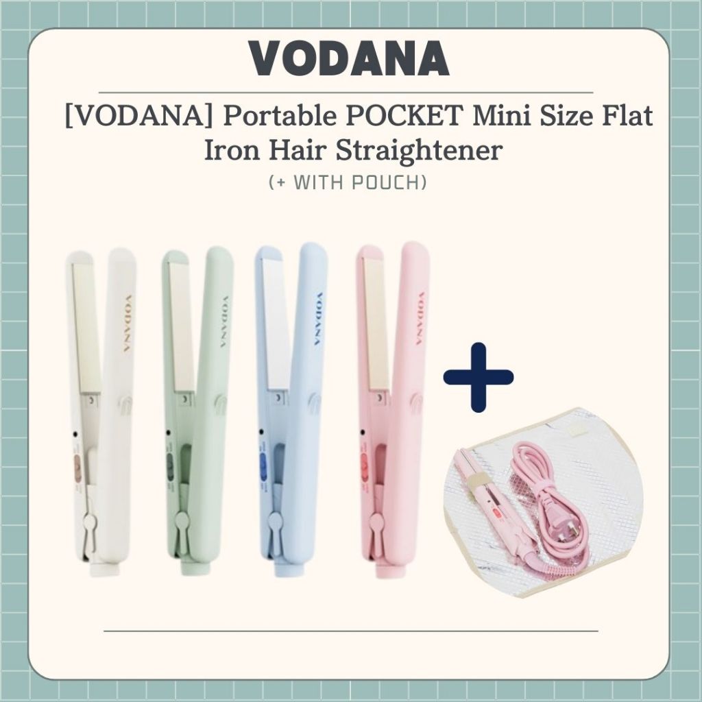 ❤ [VODANA] เครื่องหนีบผมเหล็กแบนขนาดพกพา