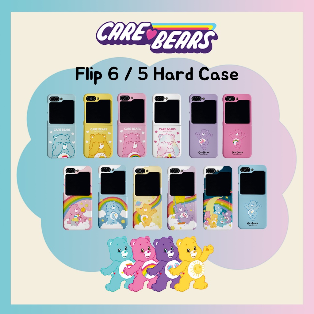 เคสโทรศัพท์ Z Flip 6 / 5 เกาหลี Care Bear Collection 2 Matte Slim Hard น่ารักออกแบบคู่ Samsung Galaxy coquad