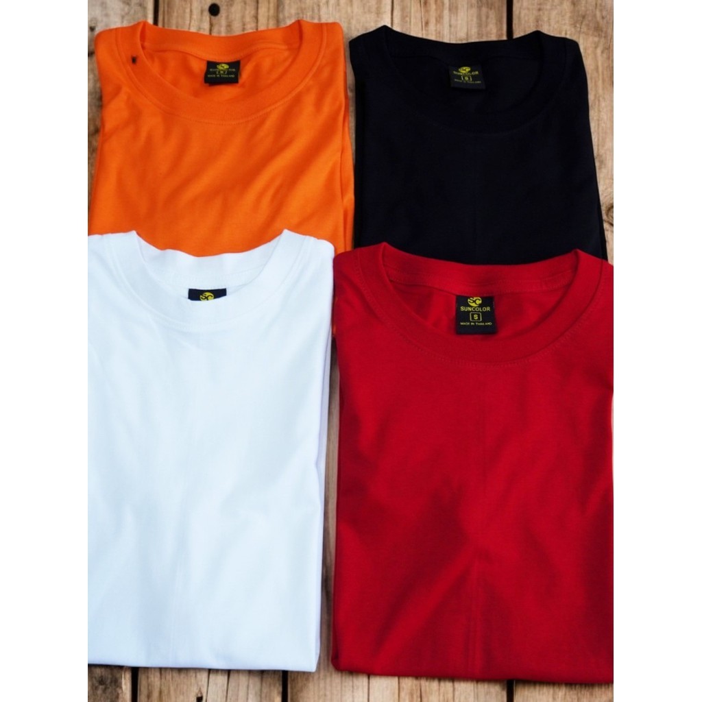 A049 เสื้อยืดคอกลม ผ้าคอลตอน100% เบอร์ 32 ผ้าหนานุ่ม ใส่สบายมี6ไซส์ S M L XL 2XL 3XL 4สี ดำ ขาว แดง 