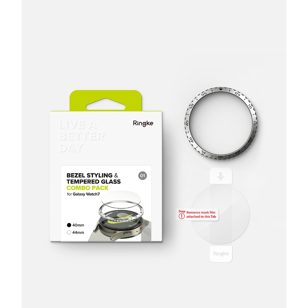 Ringke Bezel Styling & Glass สําหรับ Galaxy Watch 7 40mm น้ําหนักเบากาวกรอบสแตนเลสพร้อมตัวป้องกันหน้าจอ ราคา ถูกที่สุด ดีลบีเคเค แกลเลอรีภาพที่ 7