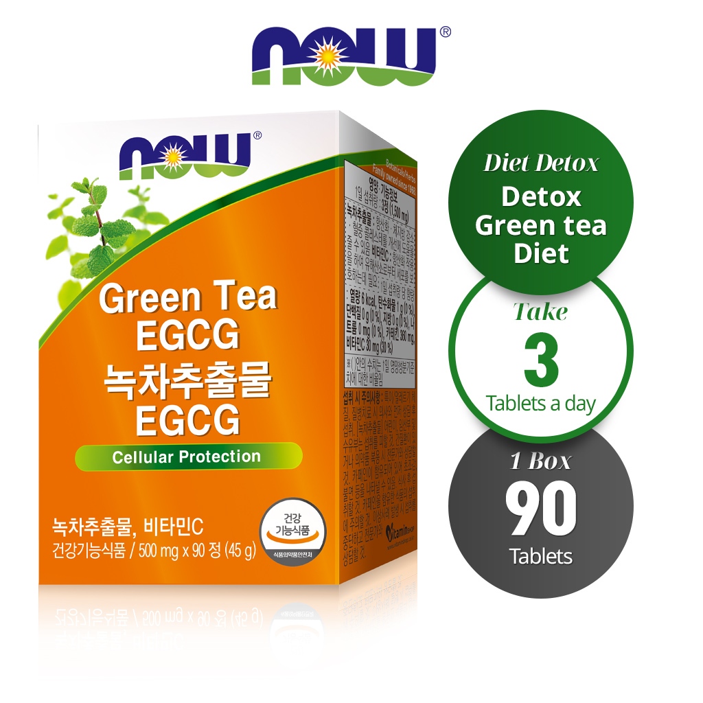 Now Foods Slimming Detox Green Tea EGCG (500 มก. x 90 เม็ด)