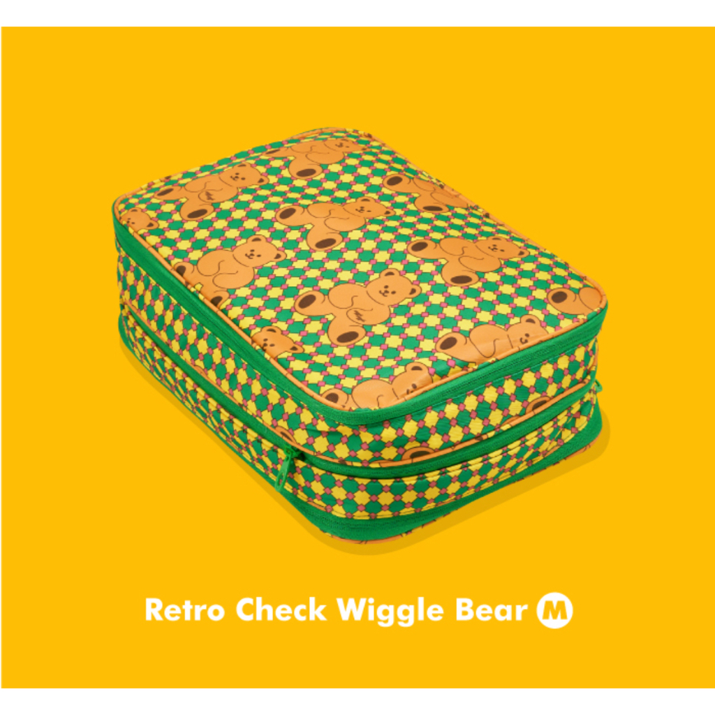 [Wiggle Wiggle] TRAVEL COMPRESSION POUCH -Retro Check (M)