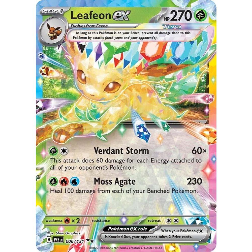 Pokemon TCG Card Leafeon EX SV Prismatic Evolutions 006/131 Double