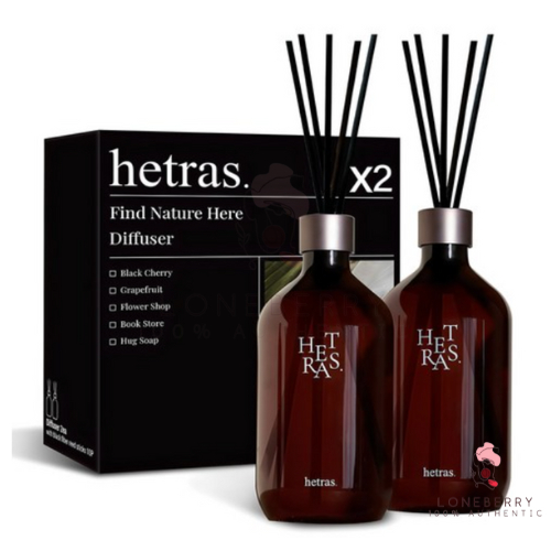 Hetras Hotel Healing Diffuser Set 500ml x 2 ขวด | ดีฟฟิวเซอร์กลิ่นหอมระดับโรงแรม 18 กลิ่นพรีเมียม