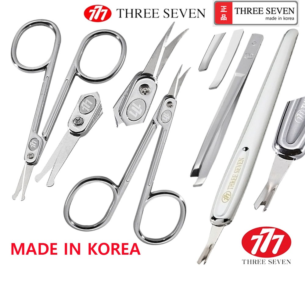 เกาหลี777กรรไกรสแตนเลสความปลอดภัย /กรรไกรความงาม /แหนบความงาม/ แหนบคิ้ว/ แหนบผม