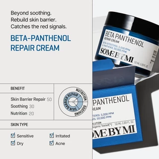 SOME BY MI Beta Panthenol Repair Cream [50ml], สำหรับผิวแพ้ง่าย, ครีมบำรุงเสริมเกราะป้องกันและให้ความชุ่มชื้น
