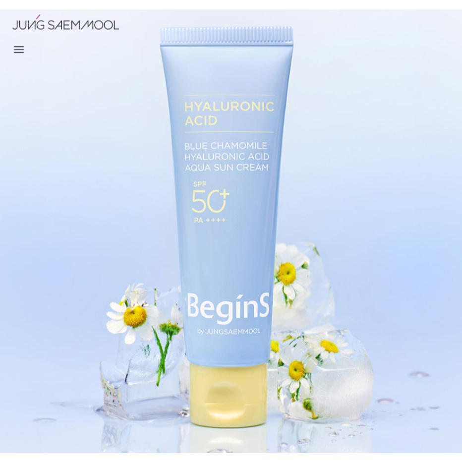 [K-Beauty] JUNGSAEMMOOL Begins Blue Chamomile Hyaluronic Acid Aqua Sun Cream