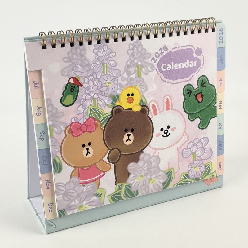 Line Friends Brown Cony Mothn-to-view Table Planning 2026 Stand Desktop Calendar  LFP15512