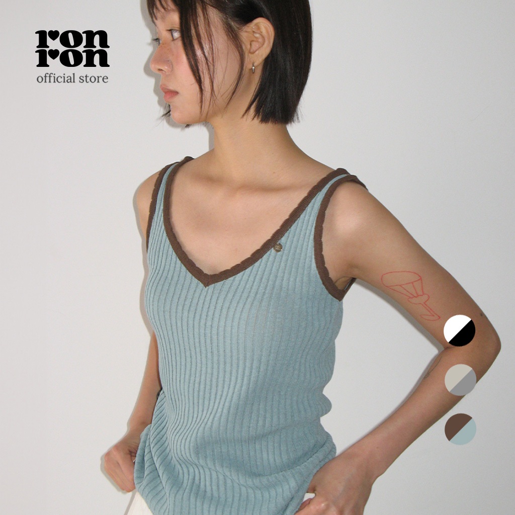 [RONRON] Golgi Blocking Charm Sleeveless Knit / 3colors