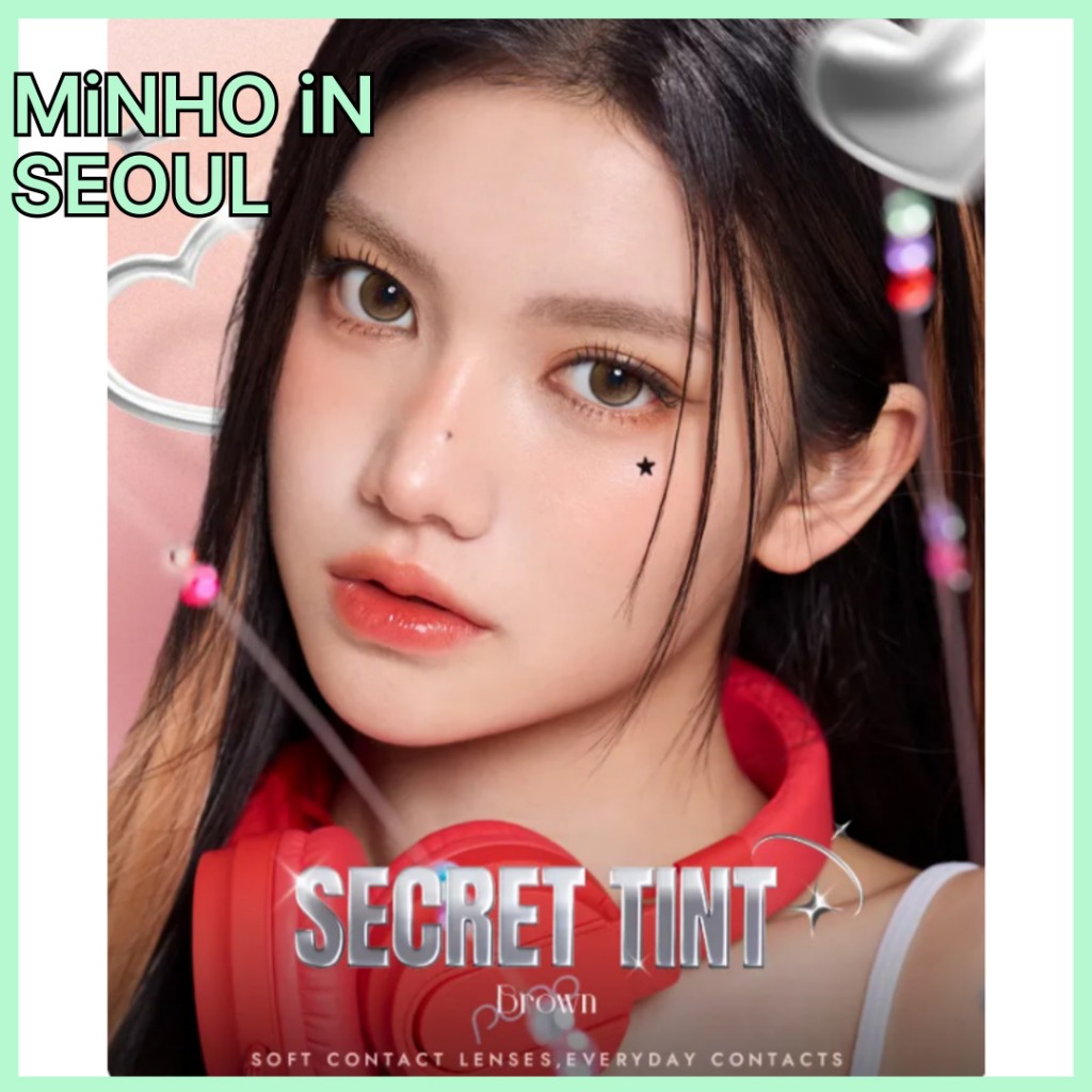 OLENS Secret Tint สีน้ําตาล Month – 1 สี  | คอนแทคเลนส์สีขนาด 13.5 มม. สีน้ําตาลรายเดือน K-Beauty 2p