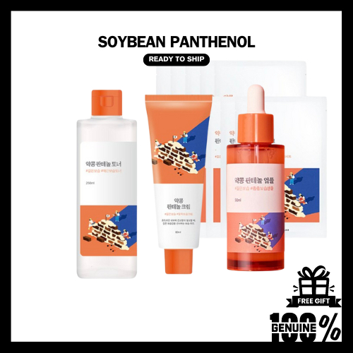 Round LAB Soybean Panthhenol 4 ประเภท [Ampoule Cream Toner Sheet Mask] มอยส์เจอร์ต่อต้านริ้วรอยยาวนาน