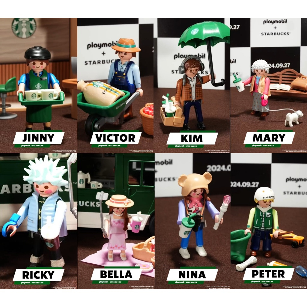 【SALE!!! พร้อมส่ง】2024 แก้วสตาร์บัคส์เกาหลี Starbucks Korea x Playmobil Meet the Buddy's Moment Collection Figure