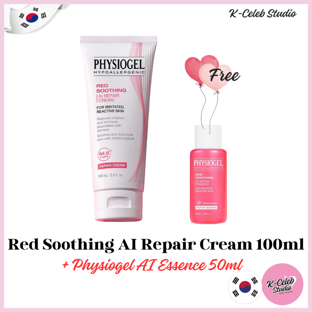 Physiogel Red Soothing AI Repair Cream a100ml+AI Essence 50ml Set