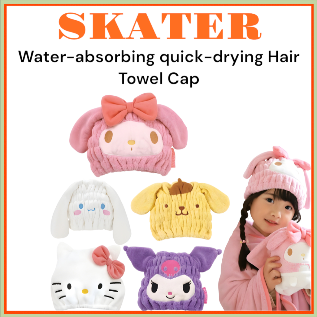 [SKATER] Sanrio หมวกคลุมผมแห้งเร็วดูดซับน้ํา TOC11 kuromi mymelody cinnamoroll kitty pompurin