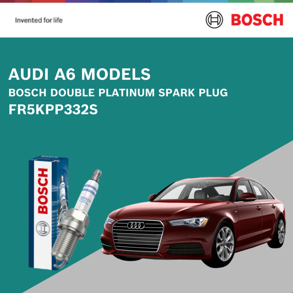 หัวเทียน Bosch Double Platinum FR5KPP332S สําหรับรุ่น Audi A6 (1 ชิ้น)