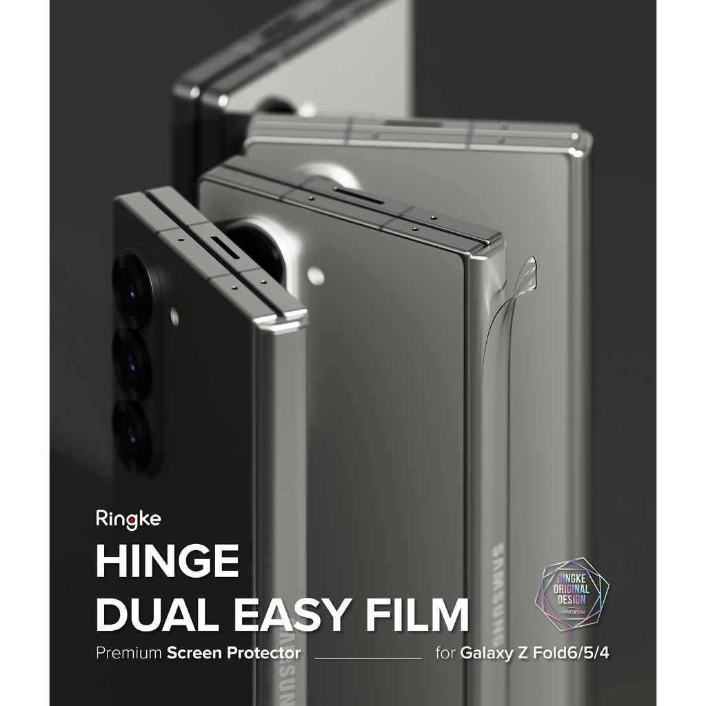 Ringke Hinge Dual Easy Film สําหรับ Galaxy Z Fold 6 5 4 ตัวป้องกันฝาครอบบานพับแบบยืดหยุ่นใส ราคา ถูกที่สุด ดีลบีเคเค แกลเลอรีภาพที่ 2