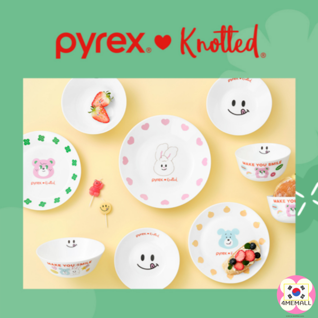 Pyrex X Noted นมแก้วอาหารเย็นจานชามของขวัญเตาอบแก้วทนความร้อนปลอดภัย