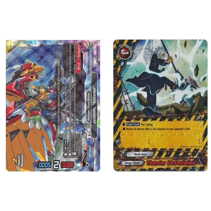 English Future Buddyfight Jackknife, "Kaizerion" X-BT03A-UB02/0020EN RR/Thunder Devaxtation BT01/001