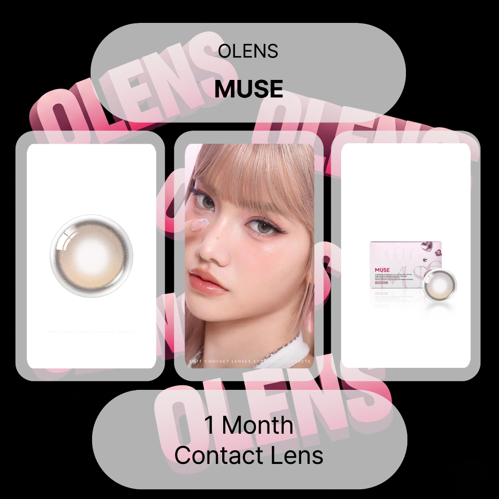 [OLENS] คอนแทคเลนส์ 1 เดือน <MUSE> (สีน้ําตาลส่องแสง)(13.3mm)(2P)
