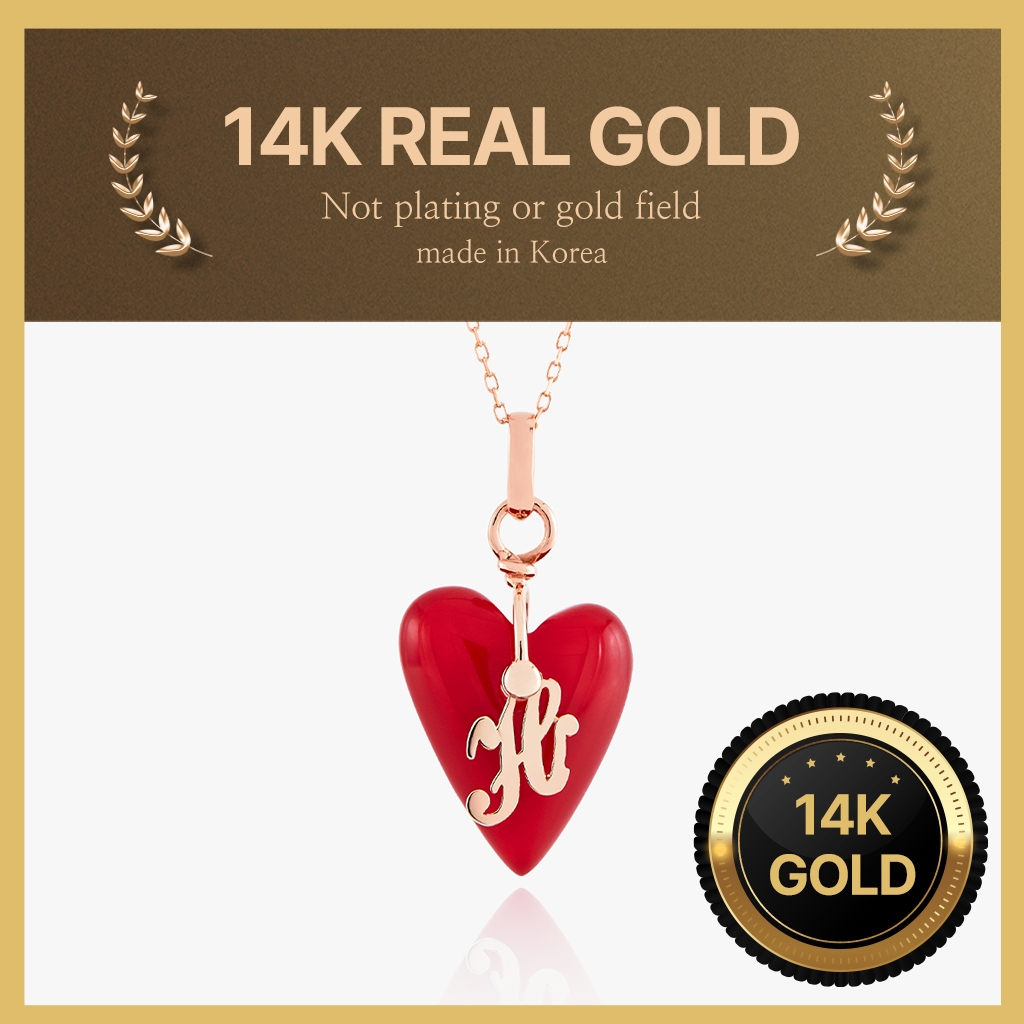 [Helene Jewelry] สร้อยคอทองคําแก้วแดง 14K