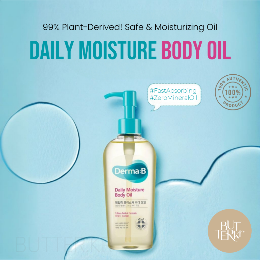 Derma B Daily Moisture Body Oil 200ml/300ml น้ํามันบํารุงผิวกายทุกวันน้ําหนักเบา