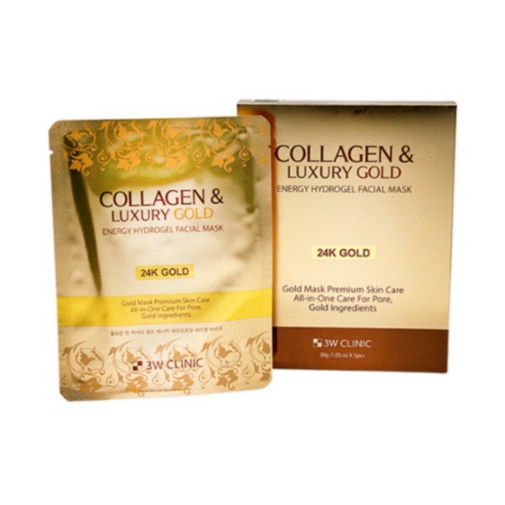 [3W Clinic] Collagen & Luxury Gold Energy Hydrogel Facial Mask (30g*5ea) 1 แพ็ค