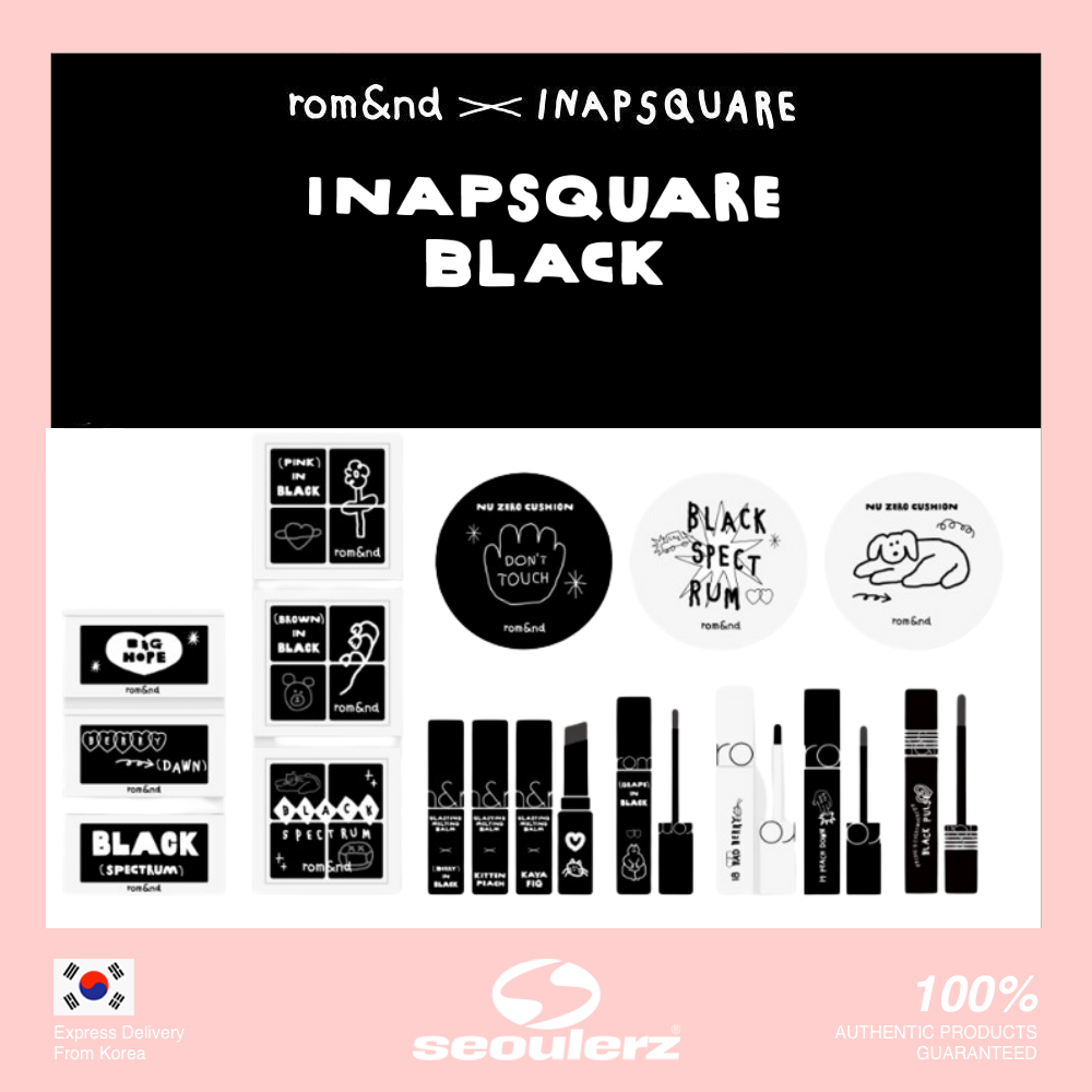 [Rom&nd X INAPSQUARE] Romand Black Spectrum Juicy Lasting Tint / Better than Cheek / Eyes / Glasting Melting Balm / Nu zero Cushion