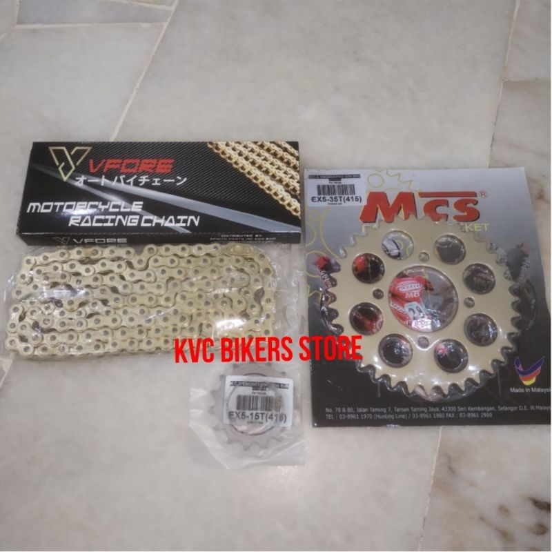 VFORE 415 GOLD CHAIN + MCS SPROCKET SET EX5,EX5 DREAM