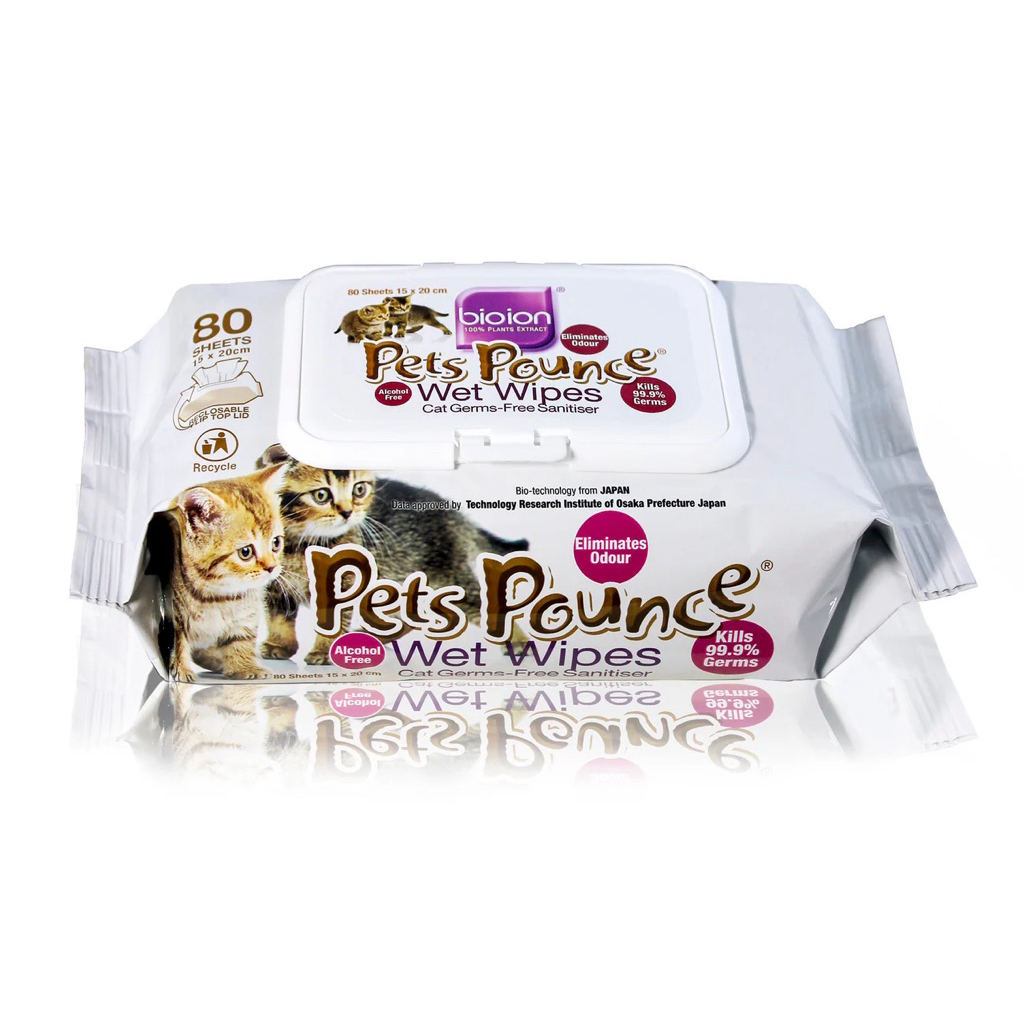 [มัด 3] Bioion Pet Pouch Wet Wipes (80 ชิ้น)