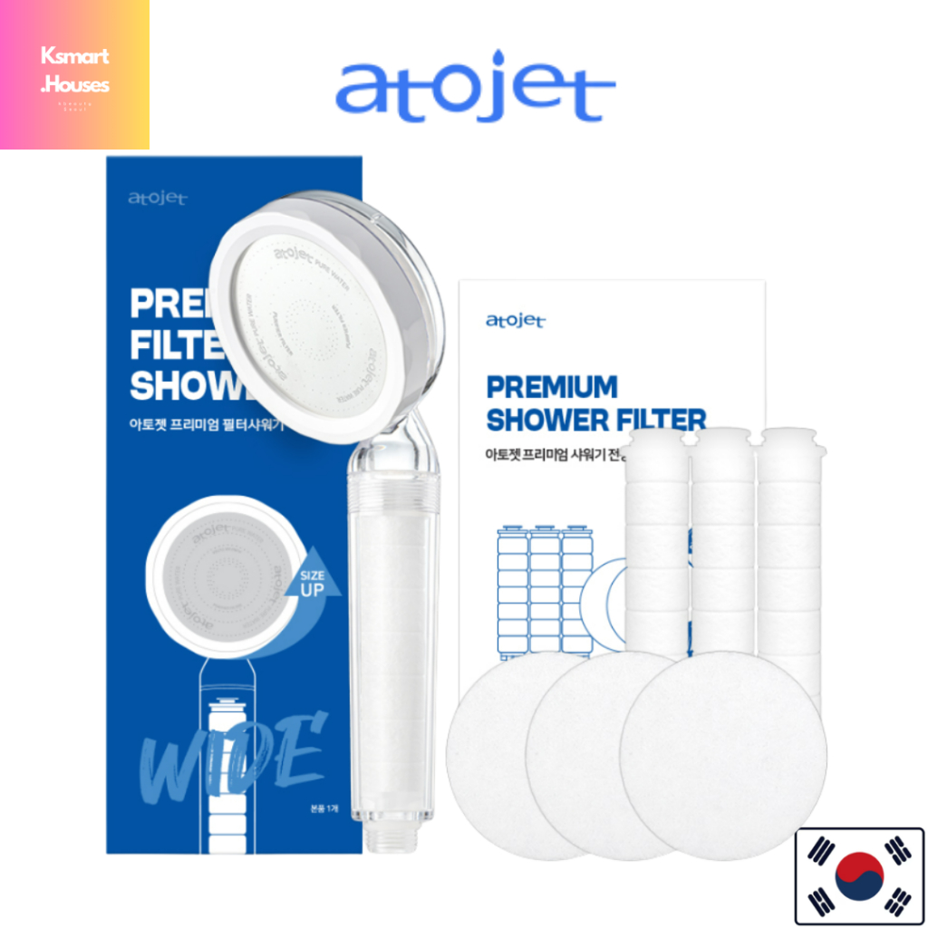 Atojet Dual Filter Premium Shower (หัวฝักบัว + ไส้กรองคู่ 3 ชุด)