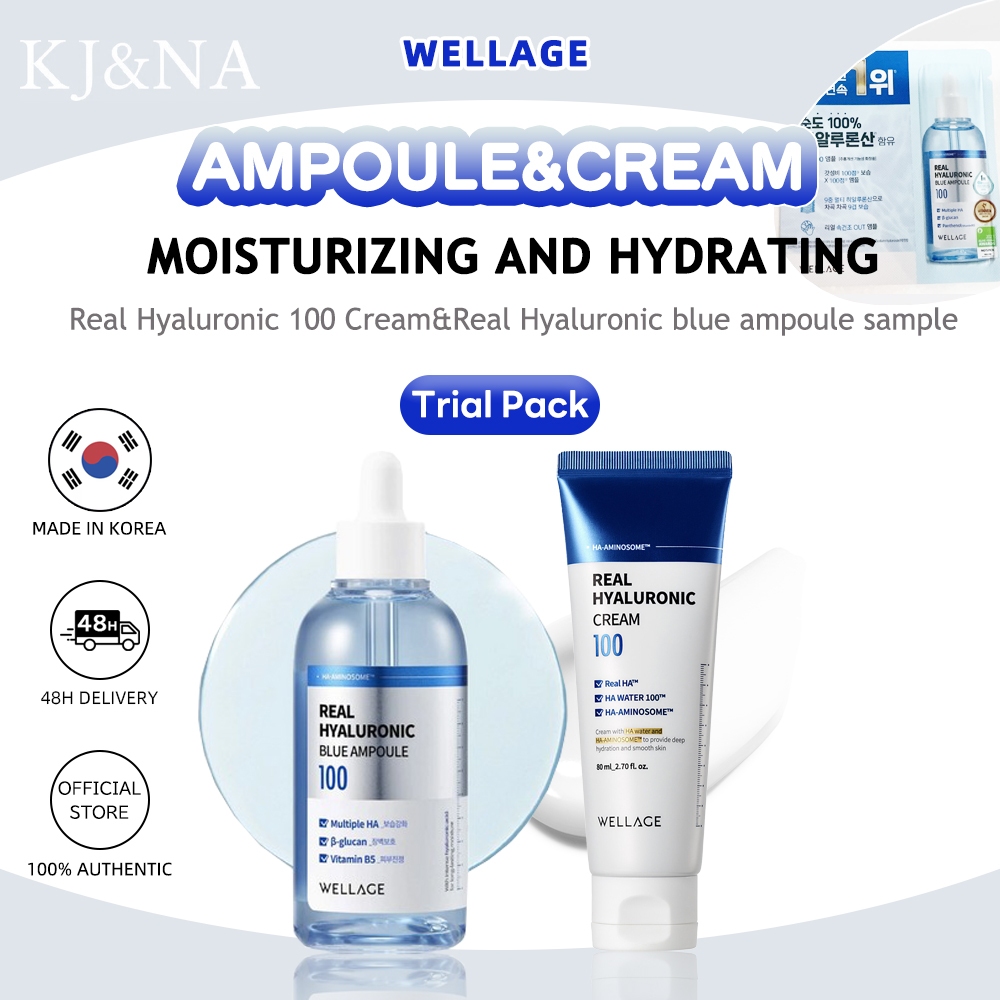 [Wellage] Real Hyaluronic 100 Cream&Real Hyaluronic blue ampoule ตัวอย่าง