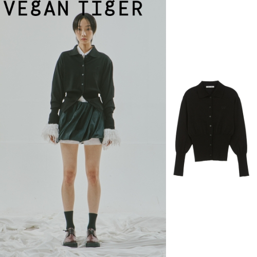 [VEGAN TIGER] คาร์ดิแกนคอปก_Black / สินค้า KR แท้ 100% / จัดส่งรวดเร็วจาก KR!