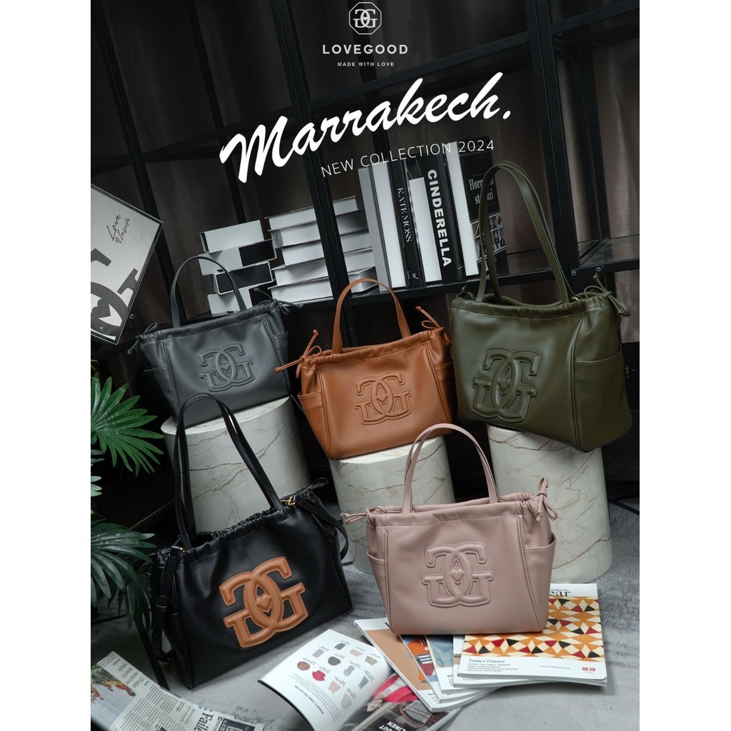 [ LoveGood ] Marrakech กระเป๋าทรง tote หนังวัวแท้ มีไซซ์ 10 นิ้ว และ 13 นิ้ว มีสายสะพายยาว