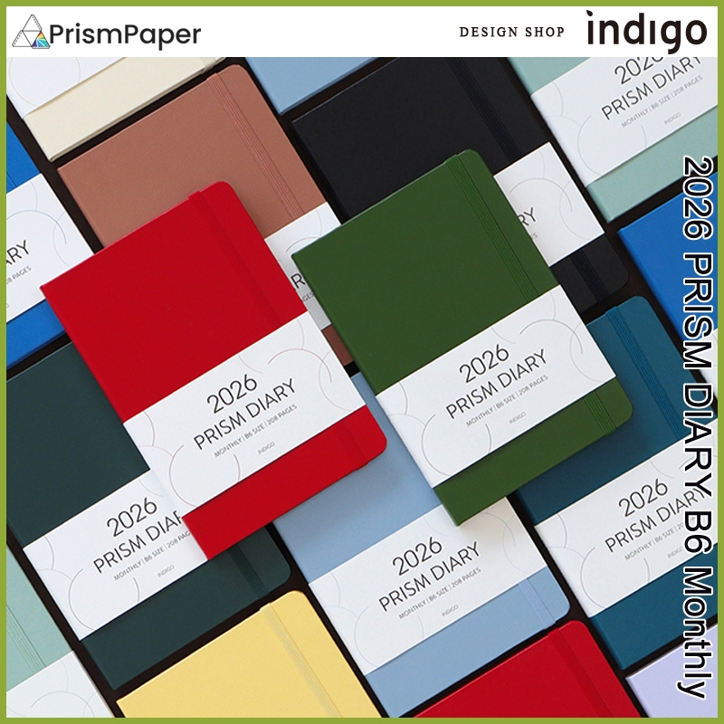 Indigo 2026 Prism Monthly Diary B6 ขนาด Journal Agenda Scheduler [Made In Korea]