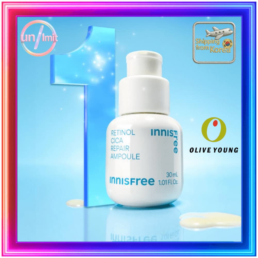 🇰🇷 Innisfree Olive Young Pick 4-Item Set – Retinol, Vitamin C, Pore Foam & AC Powder