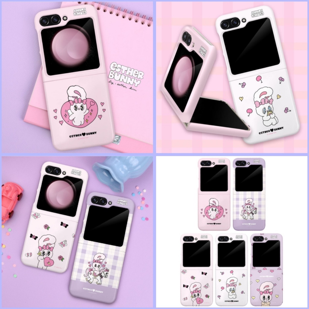 เกาหลี Esther Bunny Z Flip 6 / 5 / 4 / 3 เคสโทรศัพท์แบบแข็ง ดีไซน์ลายเสือดาว ดีไซน์เพรียวบาง ดีไซน์น่ารัก Samsung Galaxy