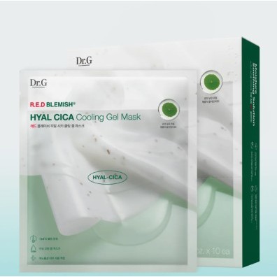 [Dr.G] Red Blemish Hyal-Cica Cooling Gel Mask 10 แผ่น | มาส์กแผ่นให้ความชุ่มชื้นผ่อนคลาย | การกู้คืนผิวแพ้ง่าย | เค-ความงาม