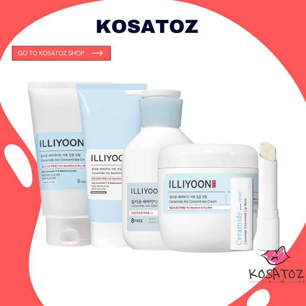 Illiyoon Ceramide Ato Soothing Gel 175ml / Ceramide Ato Concentrate Cream (150ml 9 รุ่นฟรี) Ato Loti
