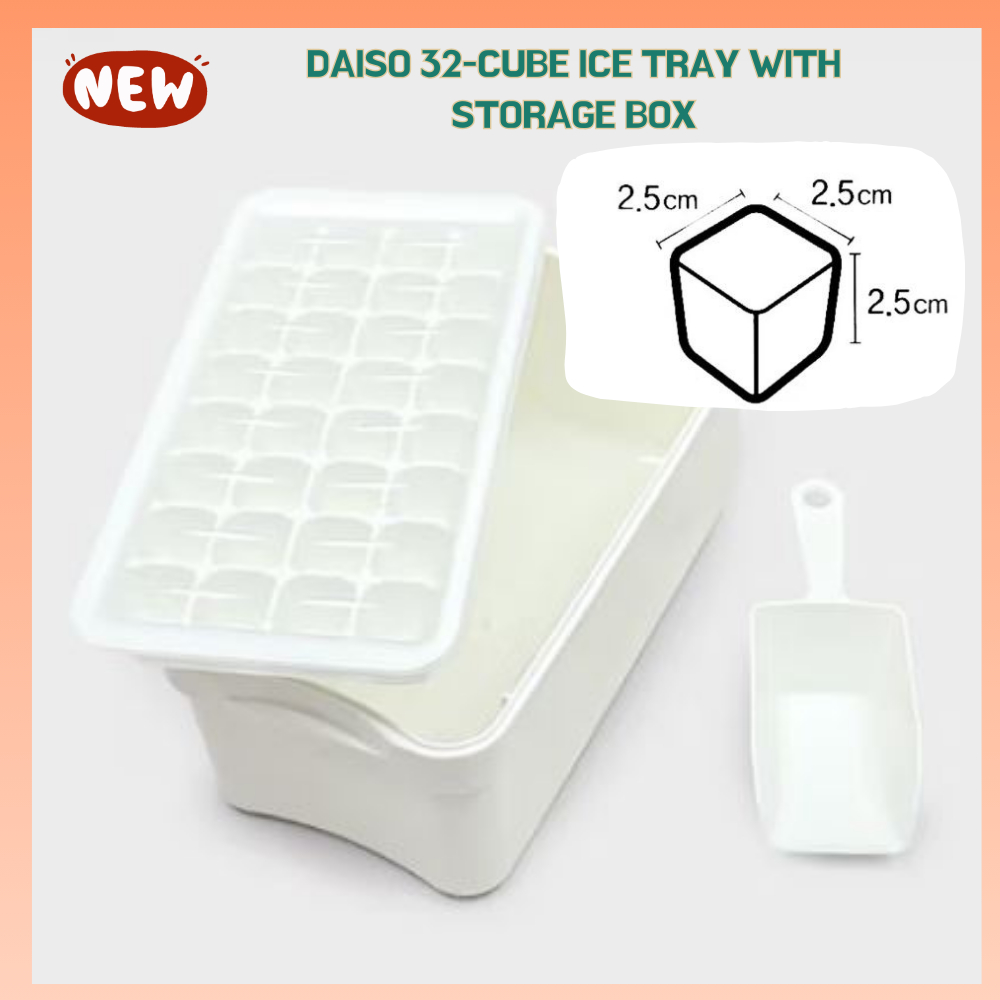 [Daiso] ถาดทําน้ําแข็ง Daiso 32-Cube พร้อมกล่องเก็บ