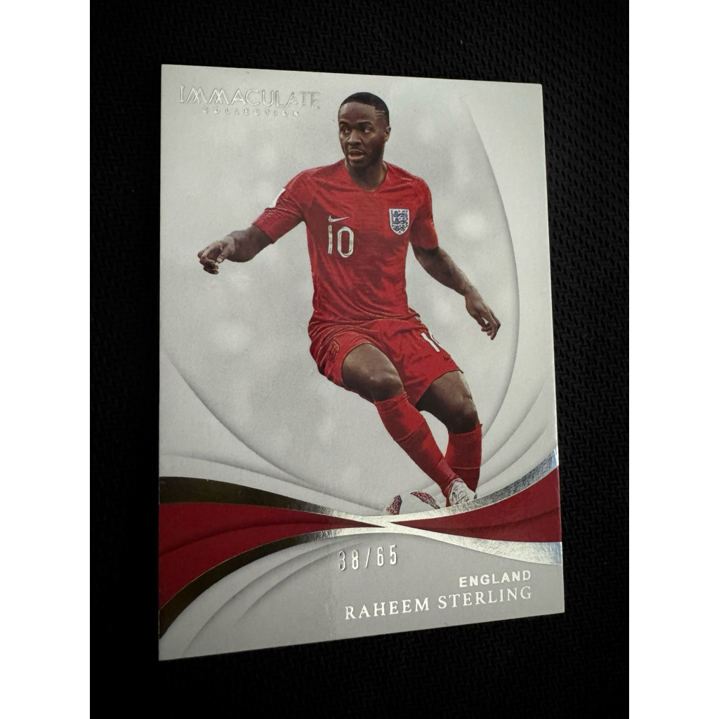 2018 Panini Soccer Card Immaculate Collection Raheem Sterling England 15 /65