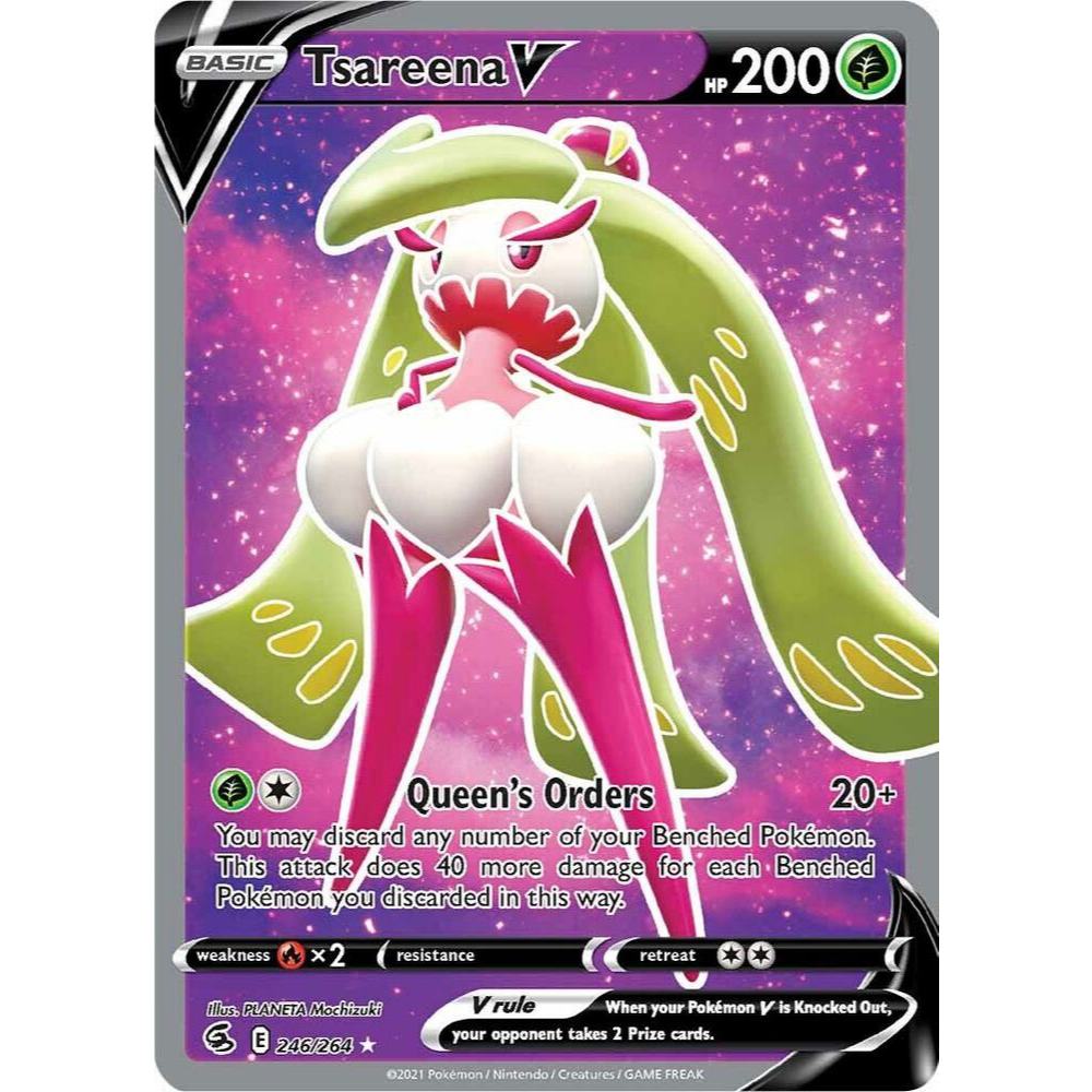 การ์ดโปเกมอน TCG Tsareena V SS Fusion Strike 246/264 Full Art Ultra