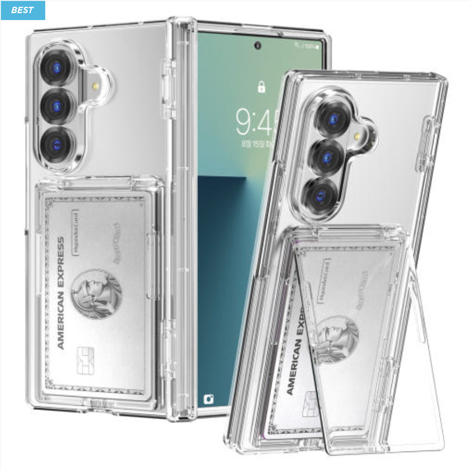 K-Max / Stand Card Slot บานพับปกแข็งสําหรับ galaxy z fold 7 clear fold7 ปลอก