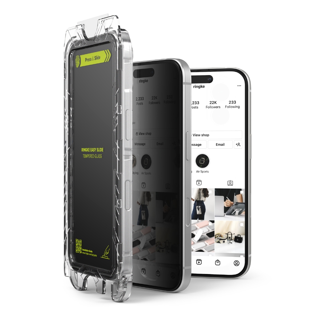 Ringke Easy Slide Privacy Glass สําหรับ iPhone 16 Pro Max 16 Pro กระจกนิรภัย Anti-Spy Screen Protector