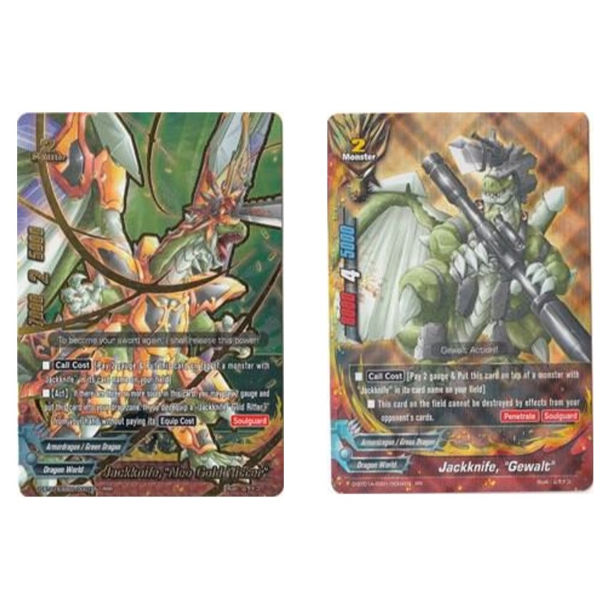 English Buddyfight Jackknife, "Neo Gold Ritter" D-BT01A-SS01/0001EN /Jackknife, "Gewalt" D-BT01A-SS0