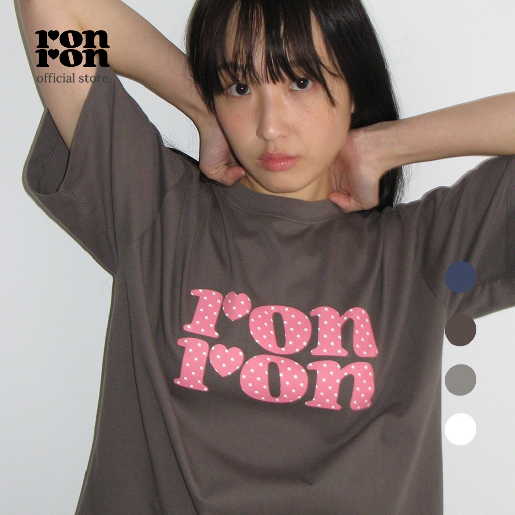 [RONRON] Dot Logo Basic Fit T Shirt / 4colors
