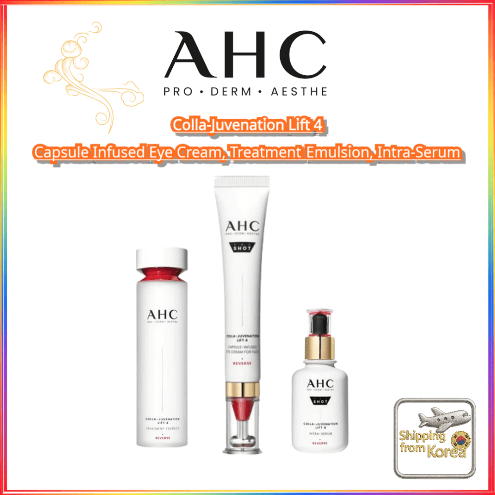 🇰🇷 AHC Colla-Juvenation Lift 4 – Eye Cream, Treatment Emulsion & Serum for Firm Skin